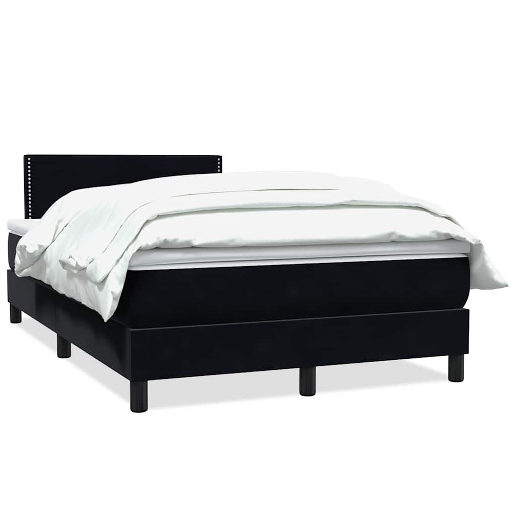 vidaXL Boxspringbett mit Matratze Schwarz 120x210 cm Samt