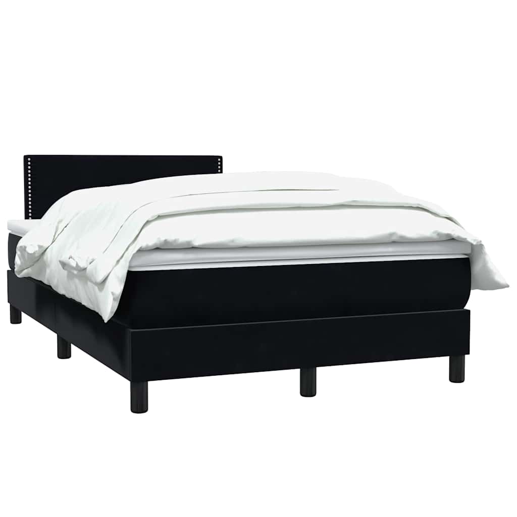 vidaXL Boxspringbett mit Matratze Schwarz 120x210 cm Samt