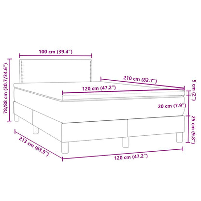 vidaXL Lit coffre avec matelas Vert foncé 120x210 cm Velours