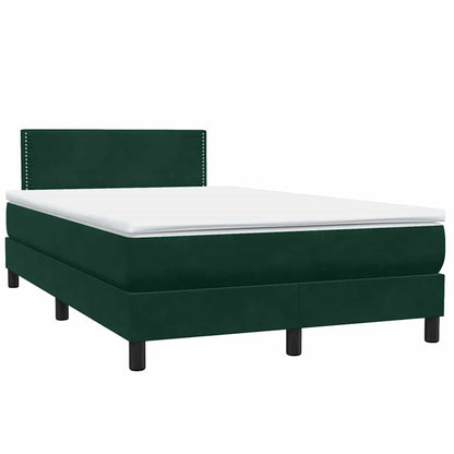 vidaXL Lit coffre avec matelas Vert foncé 120x210 cm Velours