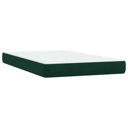 vidaXL Lit coffre avec matelas Vert foncé 120x210 cm Velours