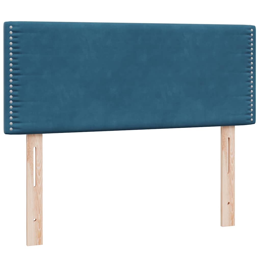vidaXL Boxspringbett mit Matratze Dunkelblau 120x210 cm Samt
