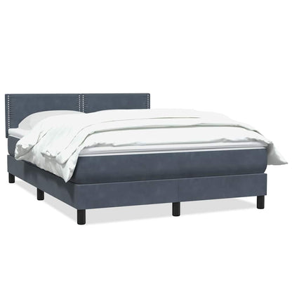 vidaXL Lit tapissier avec matelas Gris foncé 140x210 cm Velours