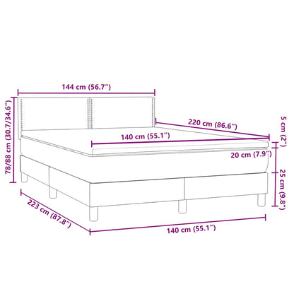 vidaXL Boxspringbett mit Matratze Schwarz 140x210 cm Samt