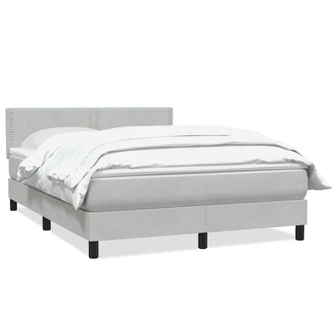 vidaXL Lit tapissier avec matelas Gris clair 160x210 cm Velours