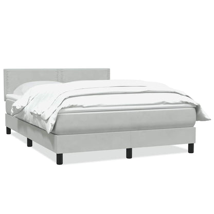 vidaXL Lit tapissier avec matelas Gris clair 160x210 cm Velours