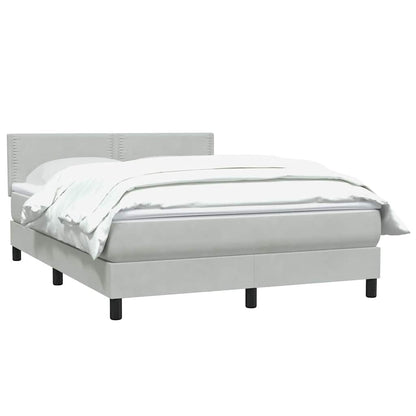 vidaXL Lit tapissier avec matelas Gris clair 160x210 cm Velours
