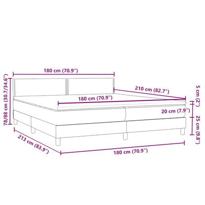 vidaXL Boxspringbett mit Matratze Schwarz 180x210 cm Samt