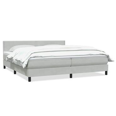 vidaXL Boxspringbett mit Matratze Hellgrau 200x210 cm Samt