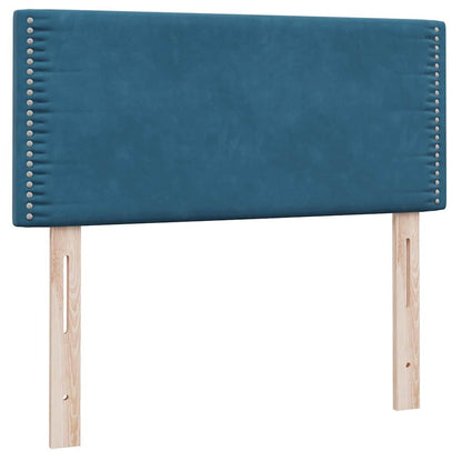 vidaXL Boxspringbett mit Matratze Dunkelblau 100x220 cm Samt