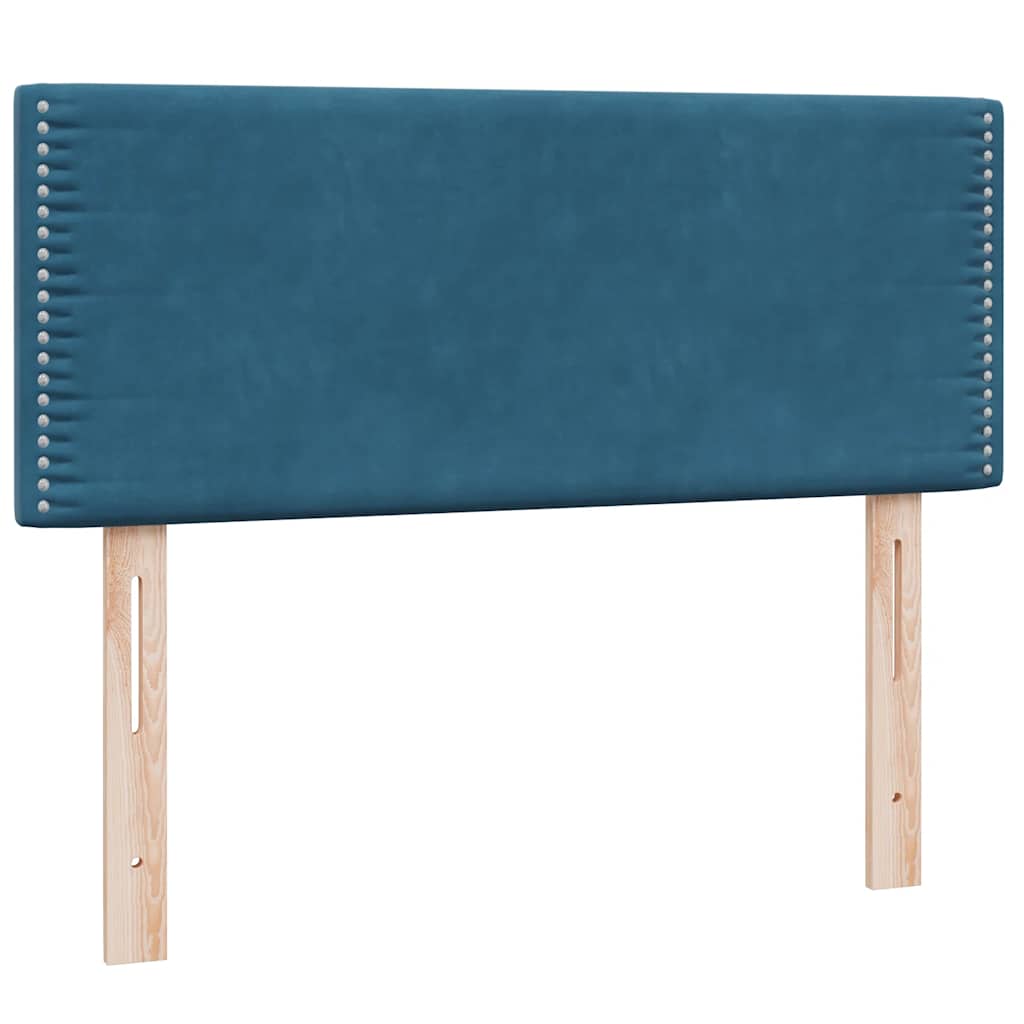 vidaXL Boxspringbett mit Matratze Dunkelblau 120x220 cm Samt