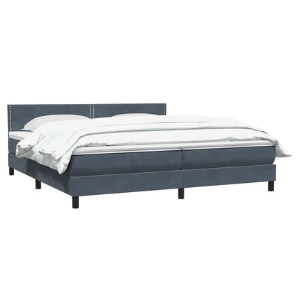 vidaXL Lit coffre avec matelas Gris foncé 180x220 cm Velours