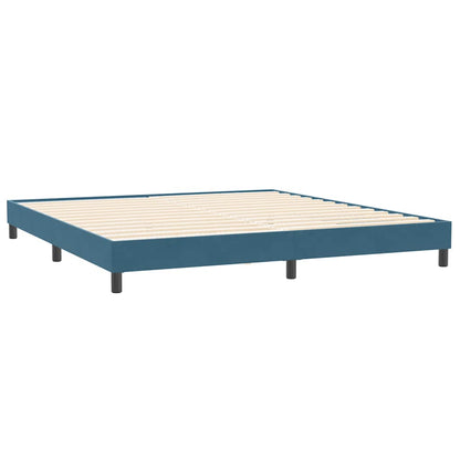 vidaXL Boxspringbett mit Matratze Dunkelblau 180x220 cm Samt