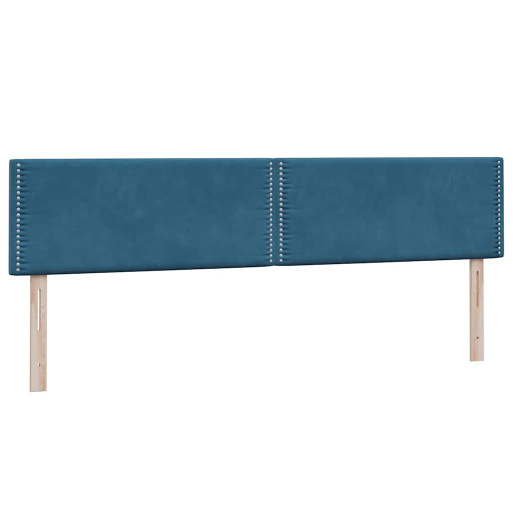 vidaXL Boxspringbett mit Matratze Dunkelblau 180x220 cm Samt