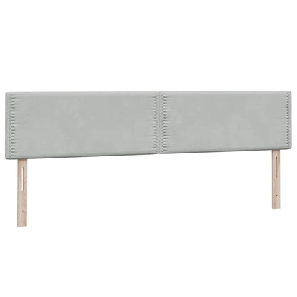vidaXL Boxspringbett mit Matratze Hellgrau 200x220 cm Samt