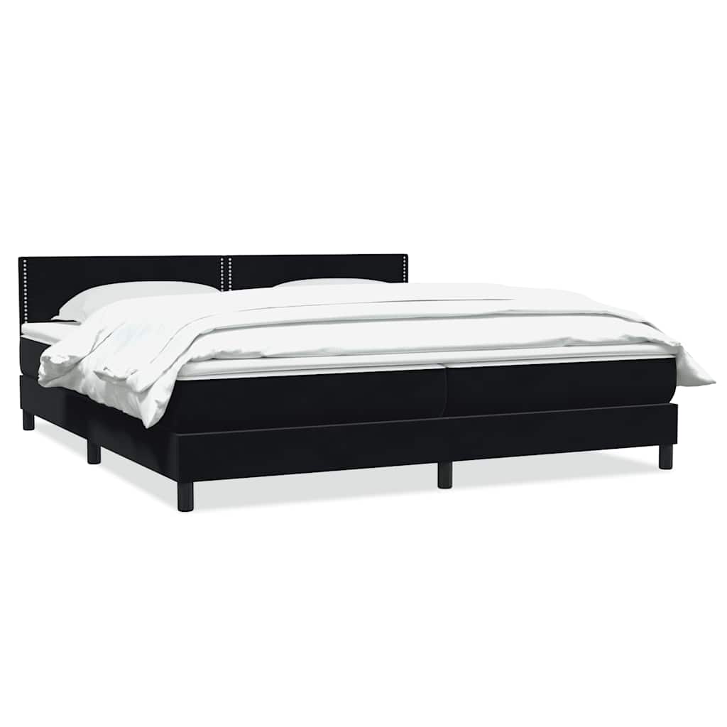 vidaXL Boxspringbett mit Matratze Schwarz 200x220 cm Samt