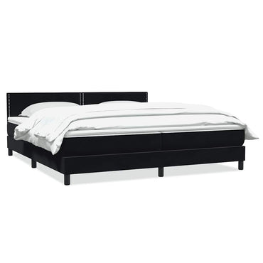 vidaXL Boxspringbett mit Matratze Schwarz 200x220 cm Samt