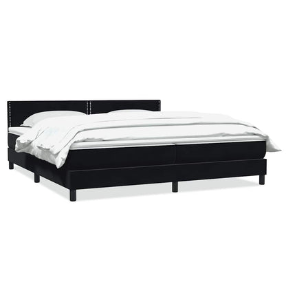 vidaXL Boxspringbett mit Matratze Schwarz 200x220 cm Samt