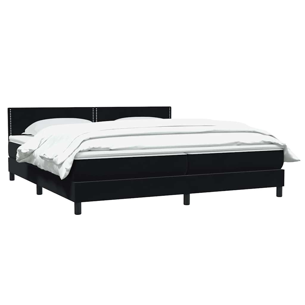 vidaXL Boxspringbett mit Matratze Schwarz 200x220 cm Samt