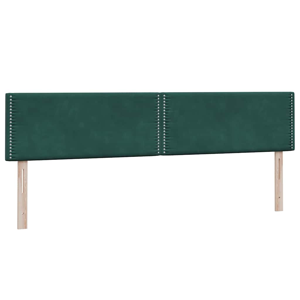 vidaXL Boxspringbett mit Matratze Dunkelgrün 200x220 cm Samt