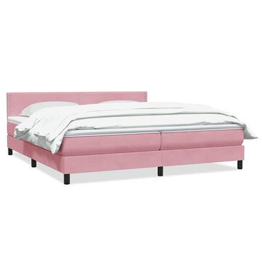 vidaXL Lit boxspring avec matelas Rose 200x220 cm Velours