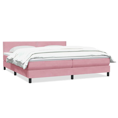 vidaXL Lit boxspring avec matelas Rose 200x220 cm Velours