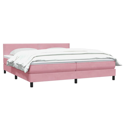 vidaXL Lit boxspring avec matelas Rose 200x220 cm Velours