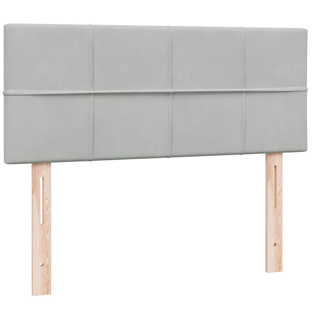 vidaXL Boxspringbett mit Matratze Hellgrau 120x210 cm Samt