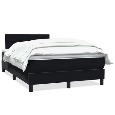 vidaXL Boxspringbett mit Matratze Schwarz 120x210 cm Samt