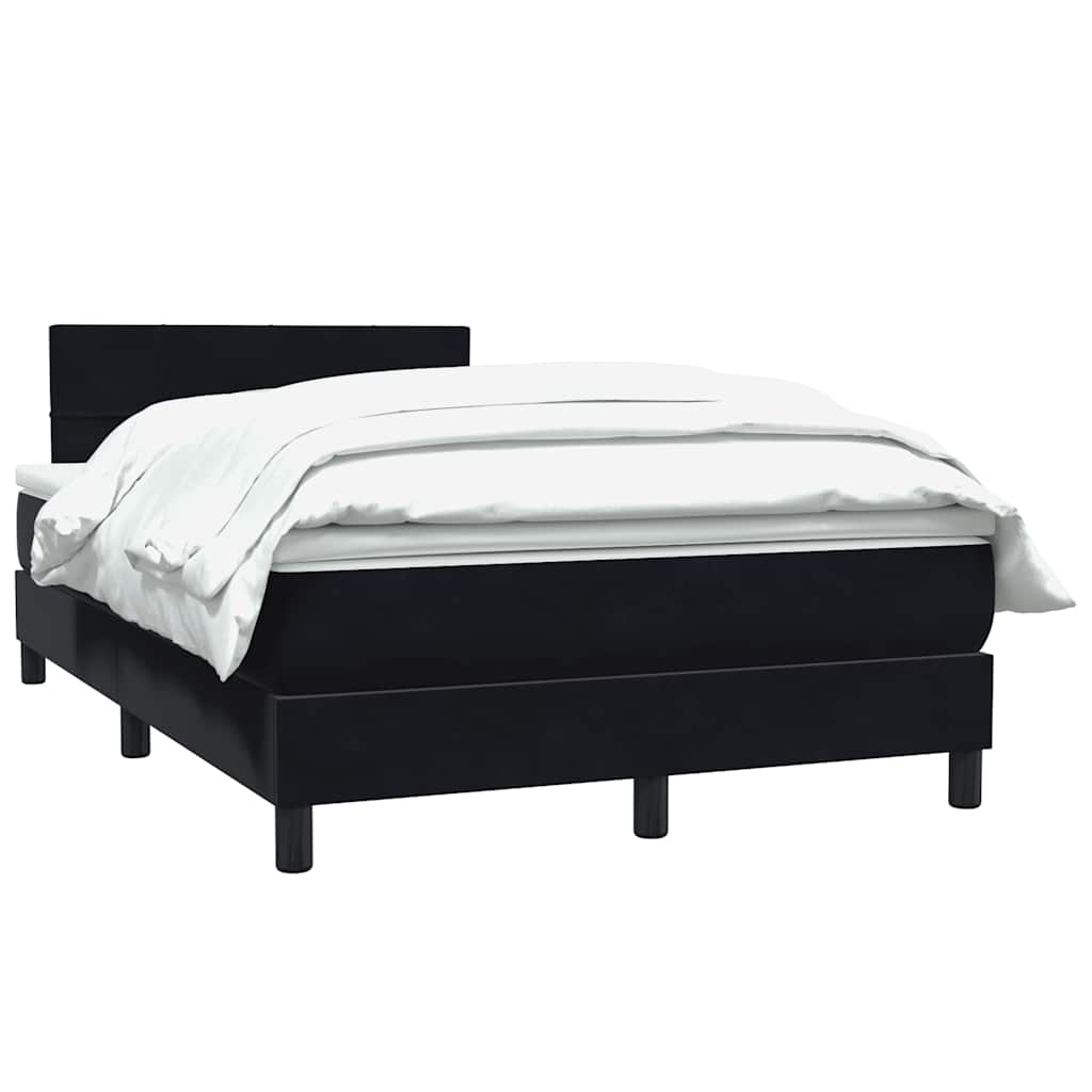 vidaXL Boxspringbett mit Matratze Schwarz 120x210 cm Samt