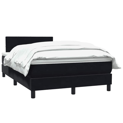 vidaXL Boxspringbett mit Matratze Schwarz 120x210 cm Samt