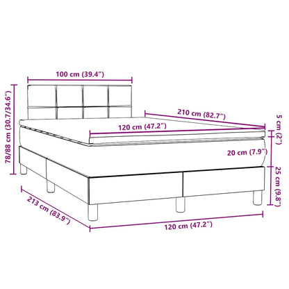 vidaXL Boxspringbett mit Matratze Schwarz 120x210 cm Samt