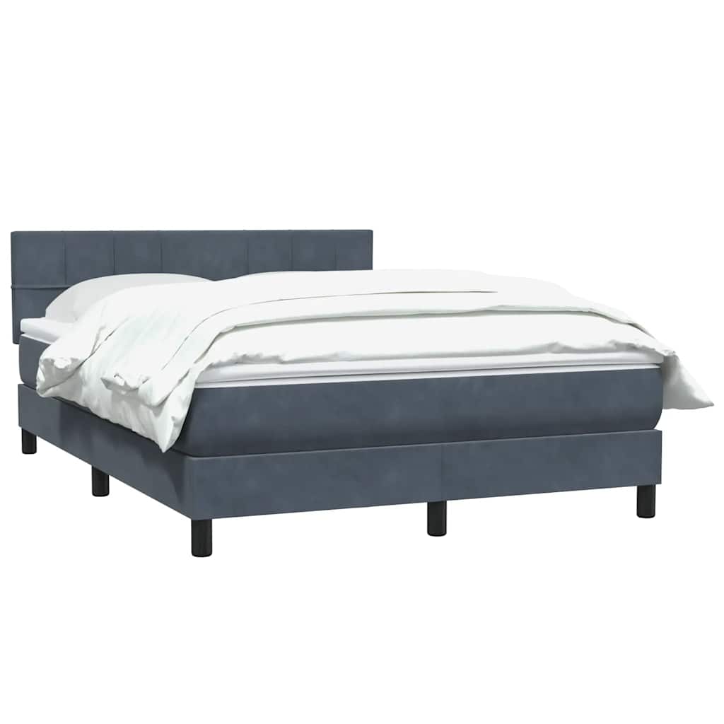 vidaXL Lit avec matelas à ressorts ensachés Velours gris foncé 160x210 cm