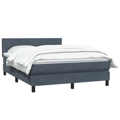 vidaXL Lit avec matelas à ressorts ensachés Velours gris foncé 160x210 cm