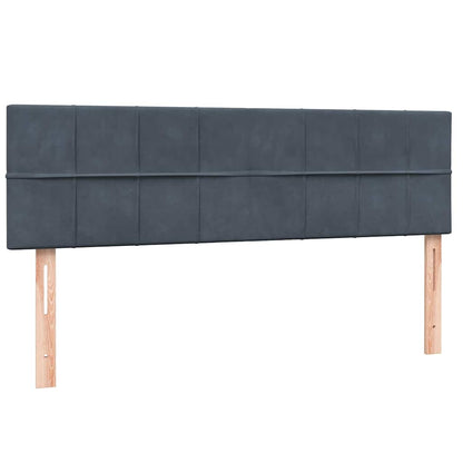 vidaXL Lit avec matelas à ressorts ensachés Velours gris foncé 160x210 cm