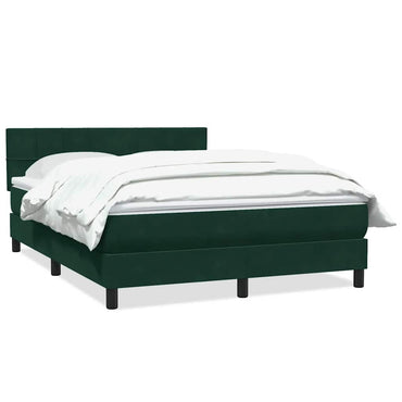vidaXL Boxspringbett mit Matratze Dunkelgrün 160x210 cm Samt