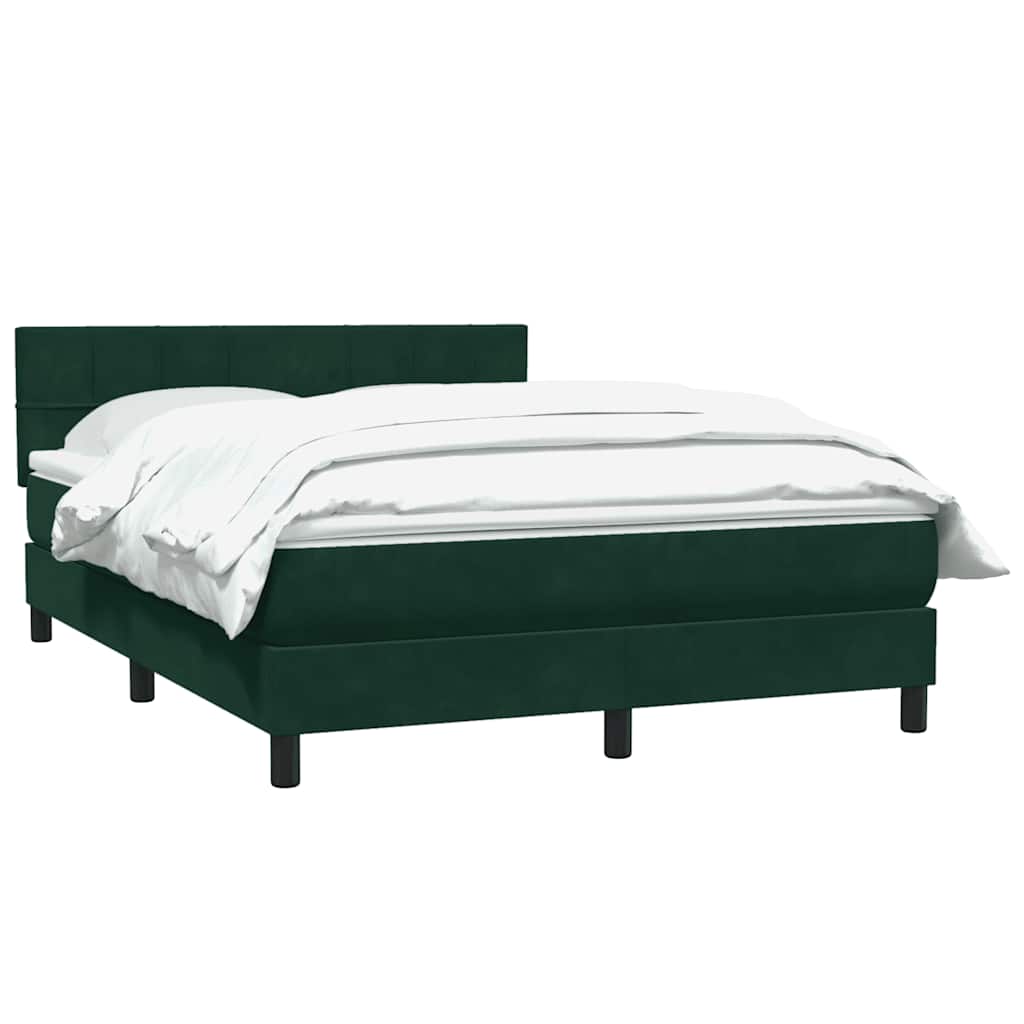 vidaXL Boxspringbett mit Matratze Dunkelgrün 160x210 cm Samt