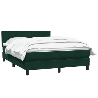 vidaXL Boxspringbett mit Matratze Dunkelgrün 160x210 cm Samt