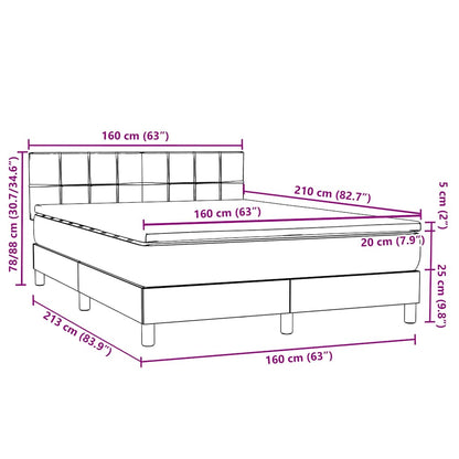 vidaXL Boxspringbett mit Matratze Dunkelgrün 160x210 cm Samt
