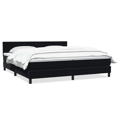 vidaXL Lit tapissier avec matelas Noir 180x210 cm Velours