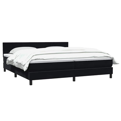 vidaXL Lit tapissier avec matelas Noir 180x210 cm Velours