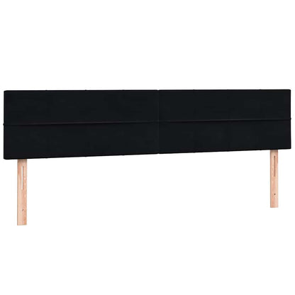 vidaXL Lit tapissier avec matelas Noir 180x210 cm Velours