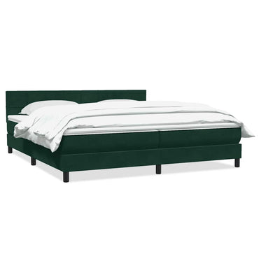 vidaXL Boxspringbett mit Matratze Dunkelgrün 180x210 cm Samt