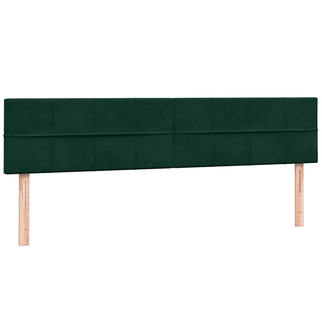 vidaXL Boxspringbett mit Matratze Dunkelgrün 180x210 cm Samt