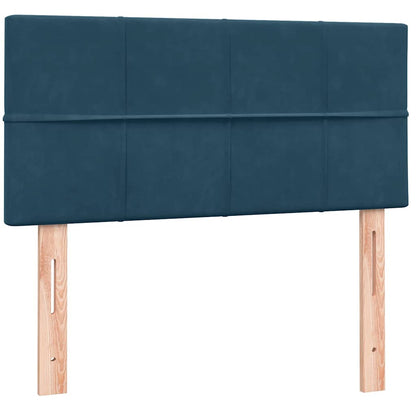 vidaXL Boxspringbett mit Matratze Dunkelblau 80x220 cm Samt