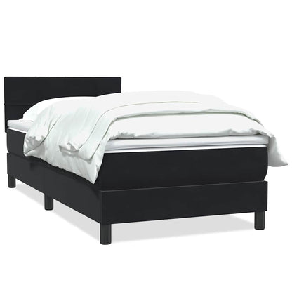 vidaXL Boxspringbett mit Matratze Schwarz 100x220 cm Samt