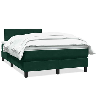 vidaXL Boxspringbett mit Matratze Dunkelgrün 120x220 cm Samt