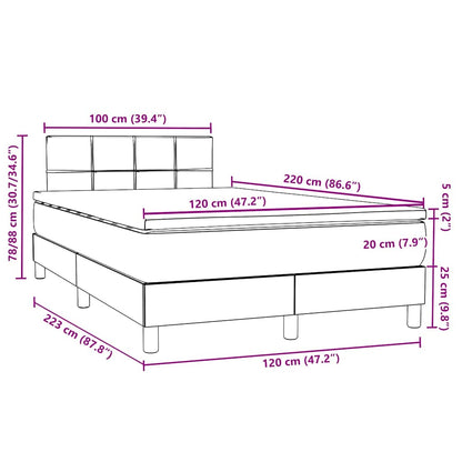 vidaXL Boxspringbett mit Matratze Dunkelgrün 120x220 cm Samt
