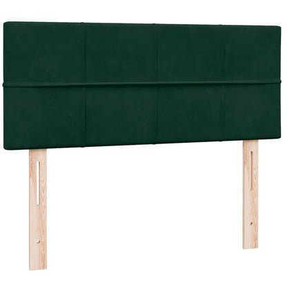 vidaXL Boxspringbett mit Matratze Dunkelgrün 120x220 cm Samt