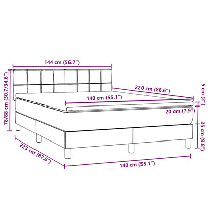 vidaXL Boxspringbett mit Matratze Dunkelblau 140x220 cm Samt
